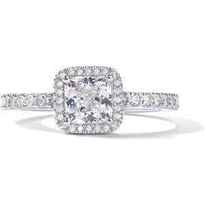 Women's Square Ring for Women Square Round Promise Rings for Her Silver